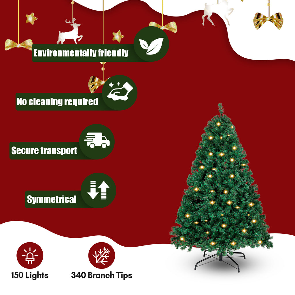 Künstlicher Weihnachtsbaum mit Ständer – Beschneiter PVC Christbaum 120-210 cm für Weihnachtsdekoration