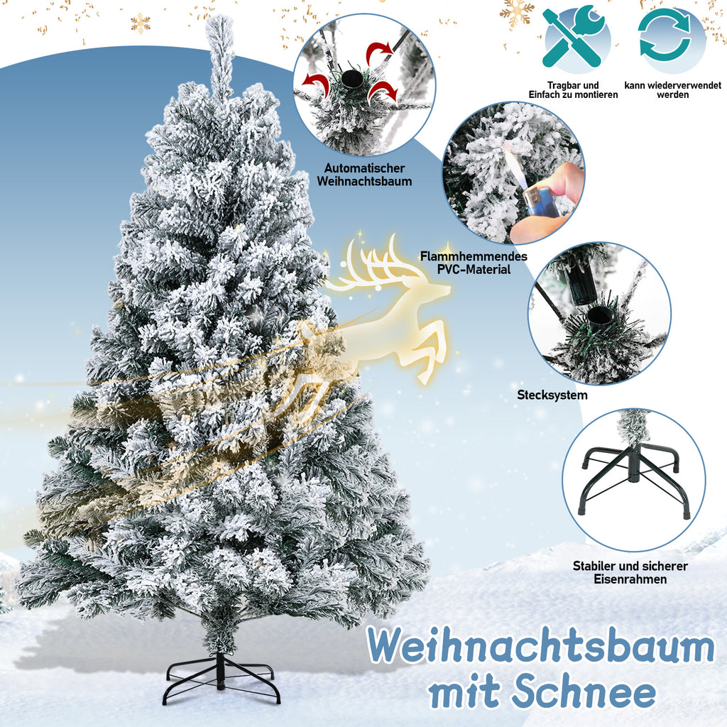Künstlicher Weihnachtsbaum mit Ständer – Beschneiter PVC Christbaum 120-210 cm für Weihnachtsdekoration