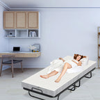 Cecaylie Klappbett 90x200 cm mit 13 cm Matratze, Gästebett faltbar mit Rollen, bis 200 kg
