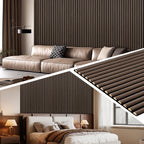 Akustikpaneele mit halbrunden Holzlamellen 120 × 60 cm – 1–4 Stück