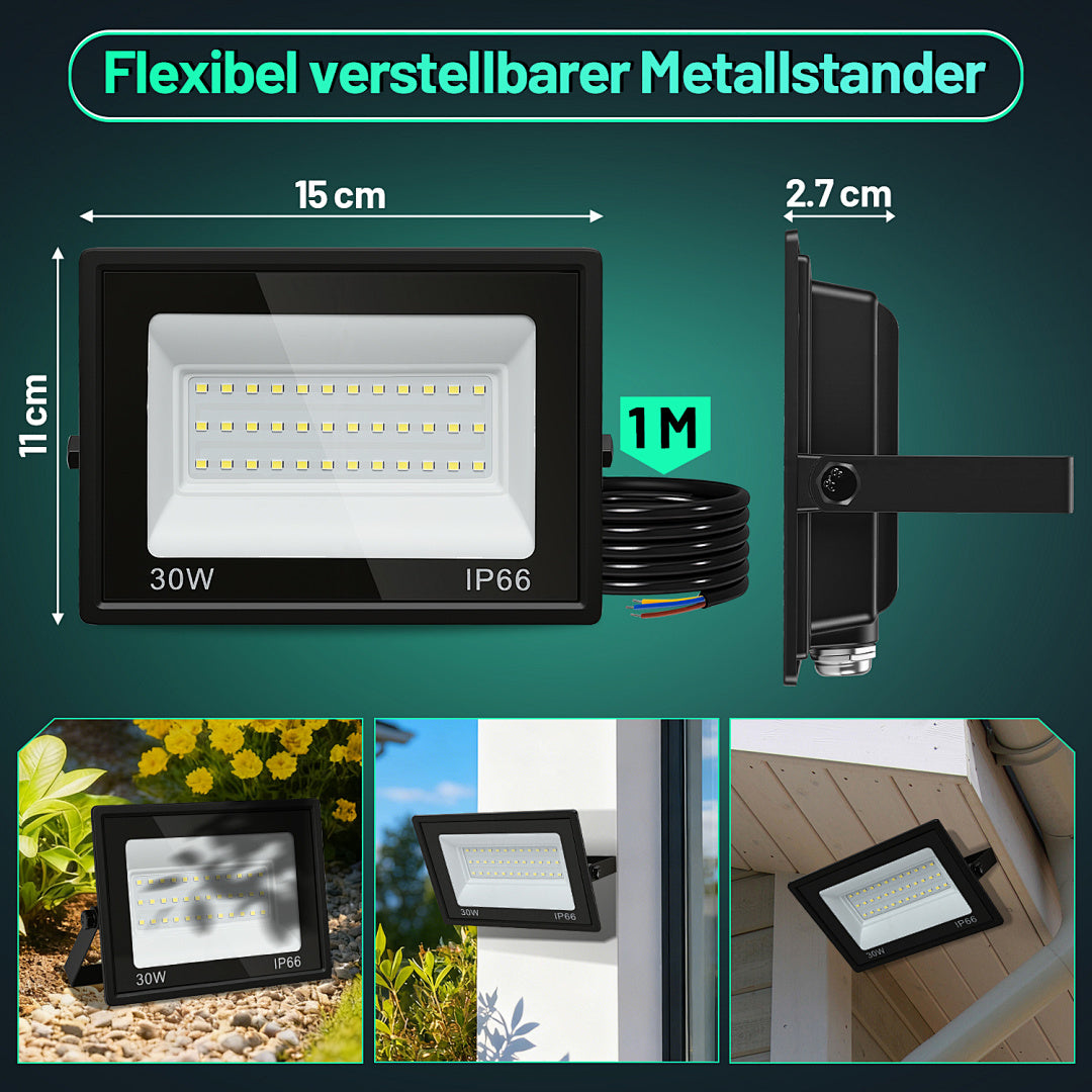 Cecaylie LED Fluter Außenstrahler 10–100W, IP66, 3000K/6000K, LED Flutlicht