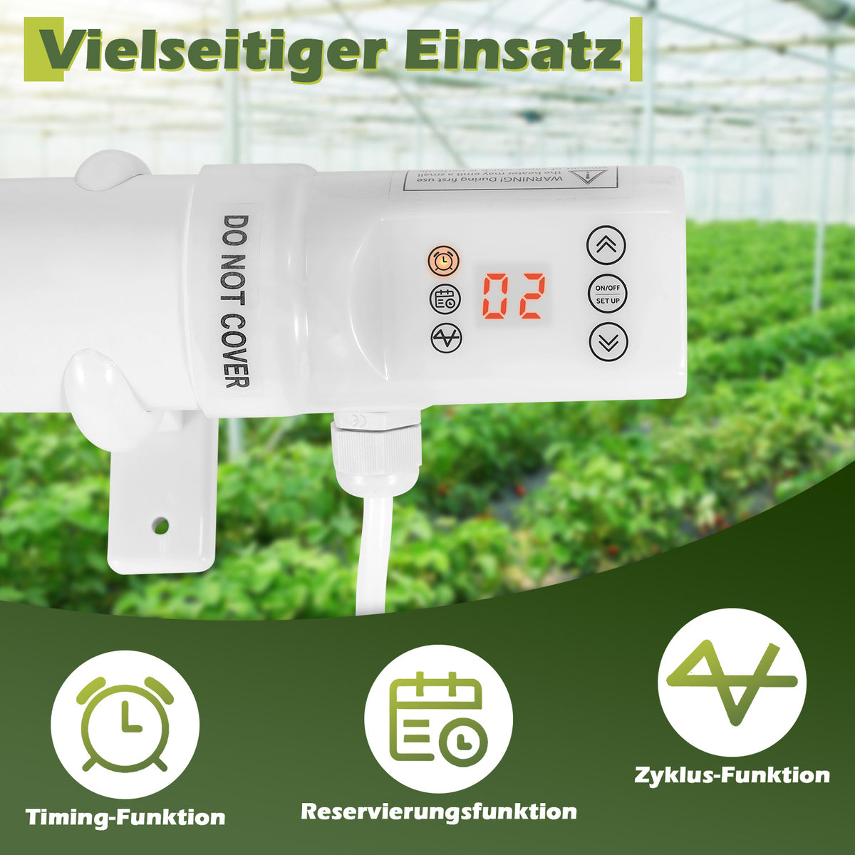 Gewächshausheizung 55W–240W mit digitalem Thermostat für Frostschutz