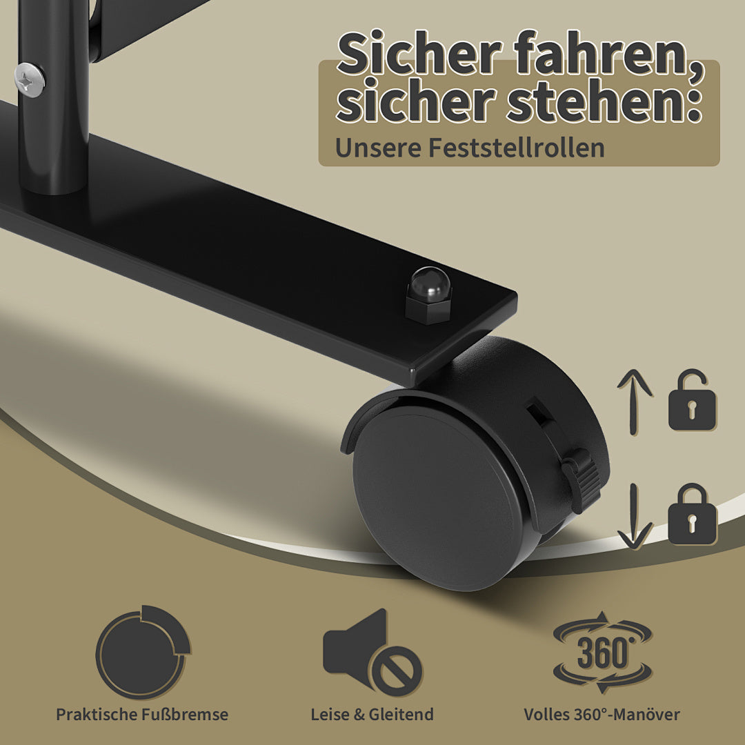 Cecaylie Paravent mit Rollen, faltbarer Raumteiler 180 cm hoch, Sichtschutz mit Bremsen, 4 Größen