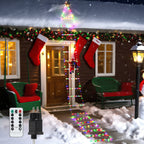 Cecaylie LED Weihnachtsmann Leiter 3 m mit 338 LEDs, 8 Lichtmodi, Timer & Fernbedienung