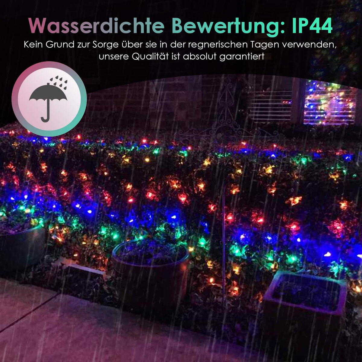 LED Lichternetz mit 8 Lichtmodi Warmweiß Kaltweiß oder Bunt