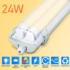 Cecaylie LED Feuchtraumleuchte IP65, 120/150 cm, Einrohr/Zweirohr