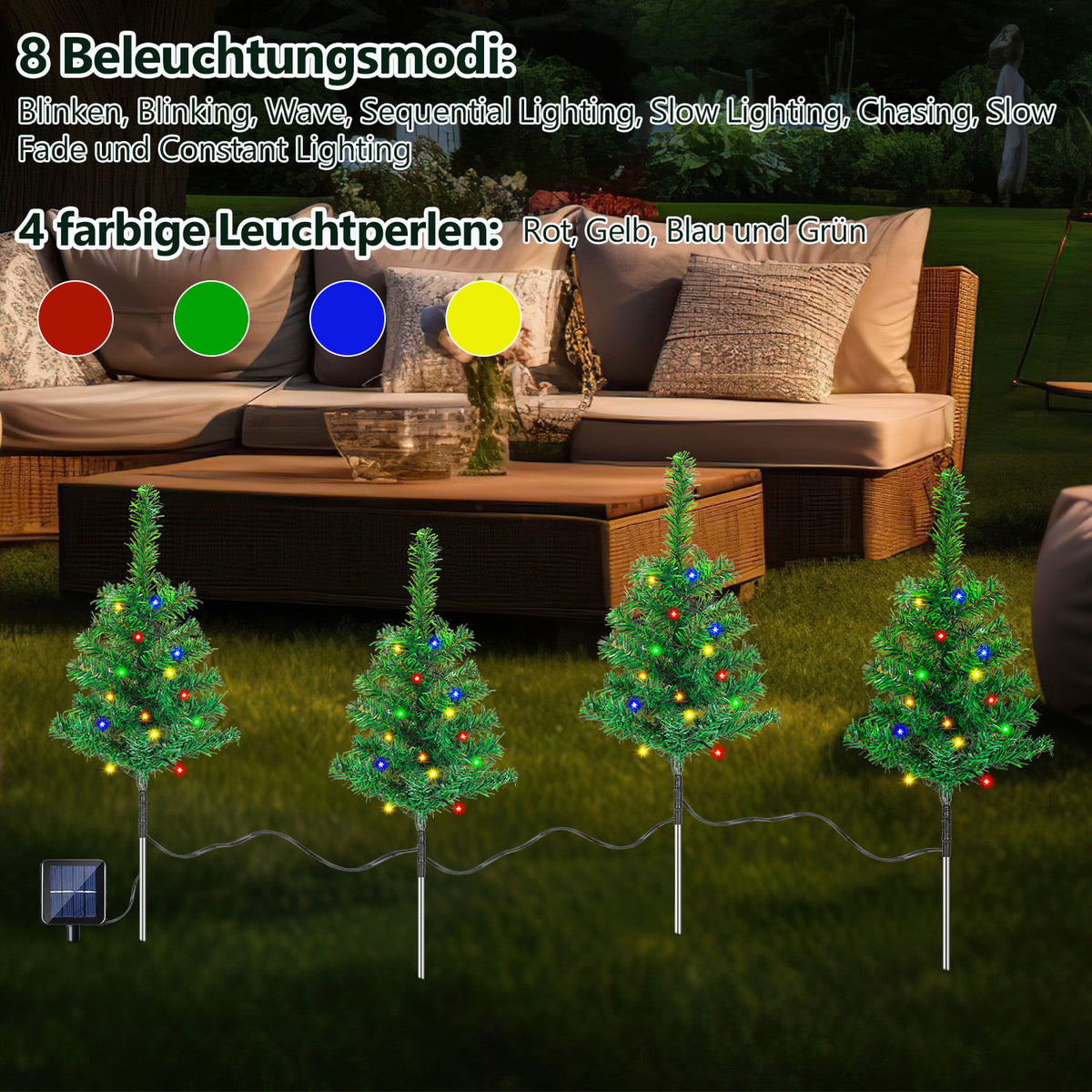 Warmweiße Solar Weihnachtsbeleuchtung