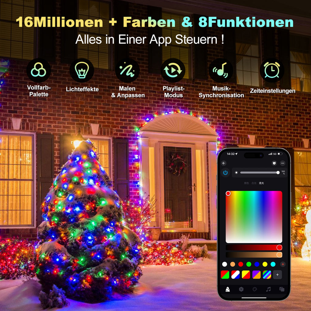 LED Lichterschlauch mit 8 Lichtmodi
