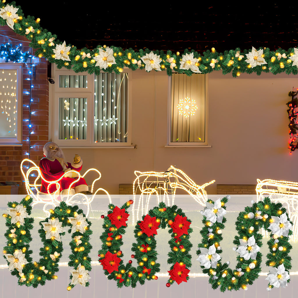 Cecaylie LED Weihnachtsgirlande 2,7 m / 5 m mit 50/100 LEDs