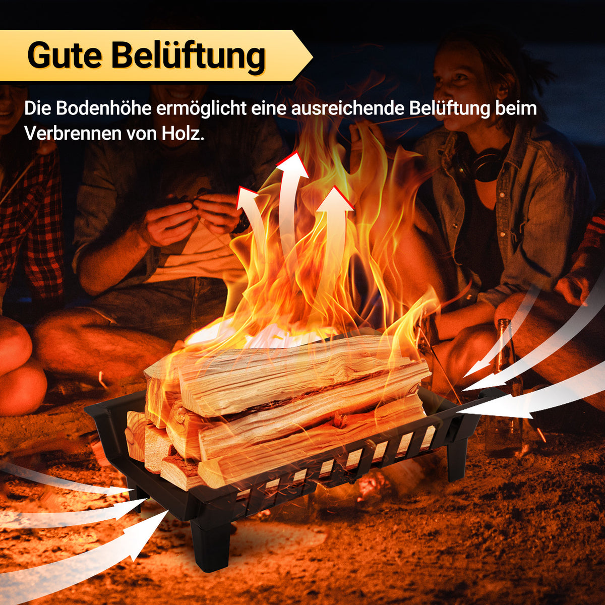 Feuerrost für Kamin & Feuerstelle, 45,5 × 30,5 × 13 cm