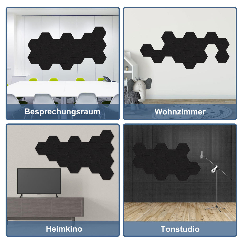 Selbstklebende Akustikplatten aus Polyester – 12/18 Stück