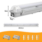 Cecaylie LED Feuchtraumleuchte IP65, 120/150 cm, Einrohr/Zweirohr