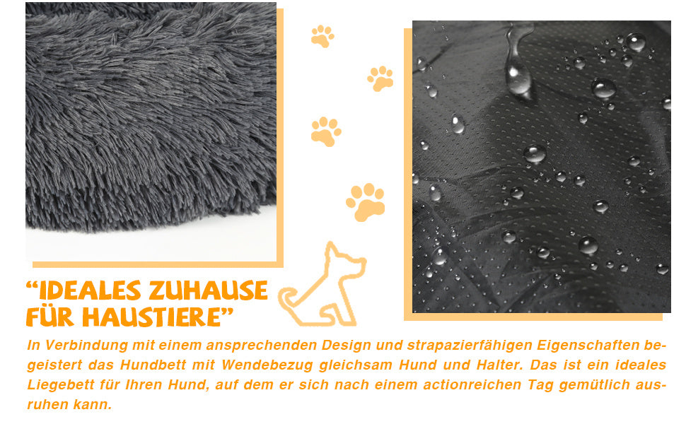 Plüsch Hundebett für Hunde und Katzen – Weicher Schlafplatz in 60/80/100 cm
