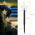 LED Weihnachtssterne Gartenstecker 5/10er-Set mit Timer, warmweiß