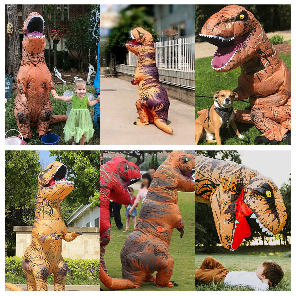 Aufblasbares T-Rex Kostüm für Erwachsene, 160–185 cm