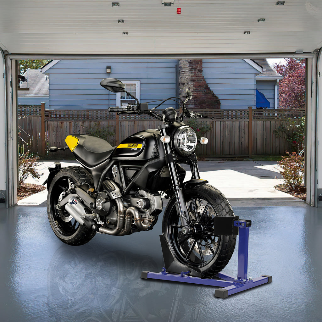 Motorradwippe zum Abstellen eines Motorrads in Garage und Werkstatt
