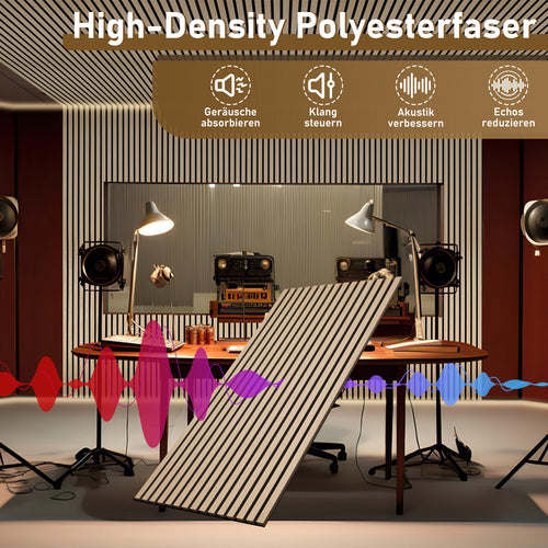 Akustikpaneele 120 × 60 cm mit Holzlamellen – 1–8 Stück