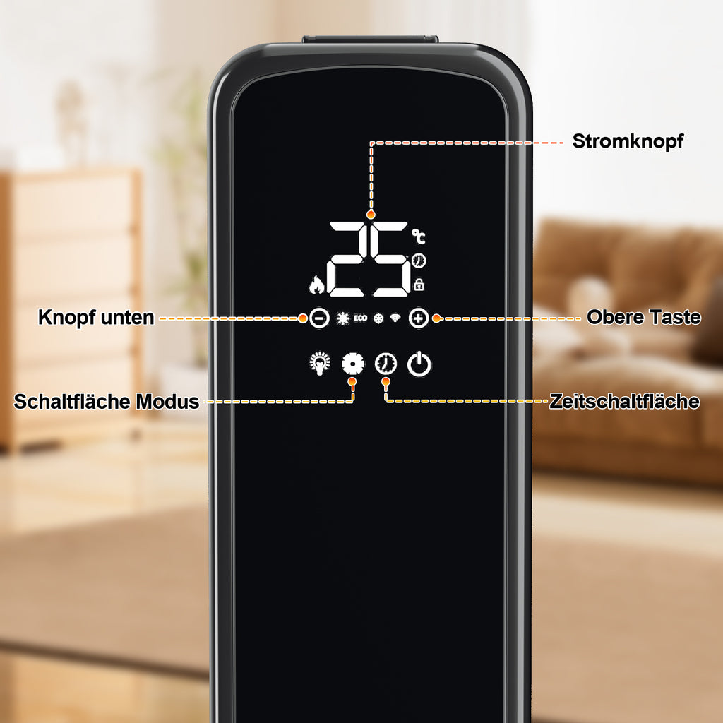 Cecaylie Ölradiator 2500W mit WLAN, 11 Rippen, Thermostat, App-Steuerung & Fernbedienung