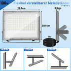 Cecaylie LED Fluter Außen 50–200W, IP65, 6000K Kaltweiß, LED Strahler 1–10 Stück