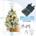 Mini-Weihnachtsbaum 40 cm mit 30 LEDs & 18 Ornamenten
