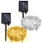 Solar LED Eisregen Lichterkette Garten Außen