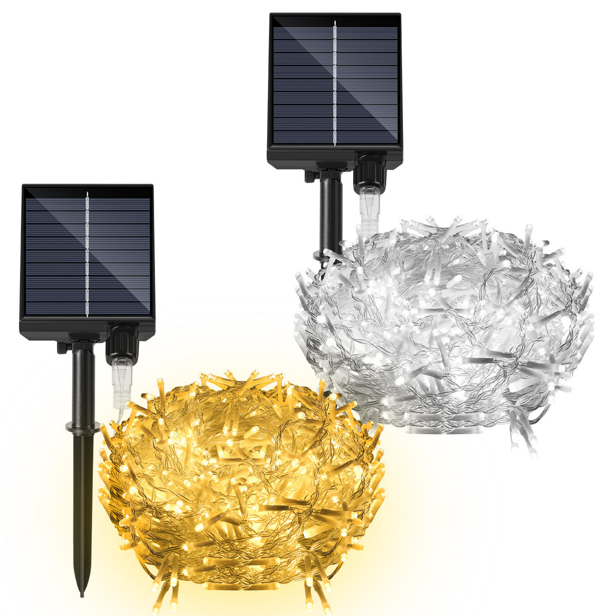 Solar LED Eisregen Lichterkette Garten Außen