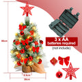 Mini-Weihnachtsbaum 40 cm mit 30 LEDs & 18 Ornamenten