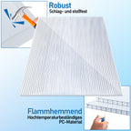 Polycarbonat Hohlkammerplatten 4/8 mm – 60,5 × 121 cm für Gewächshaus