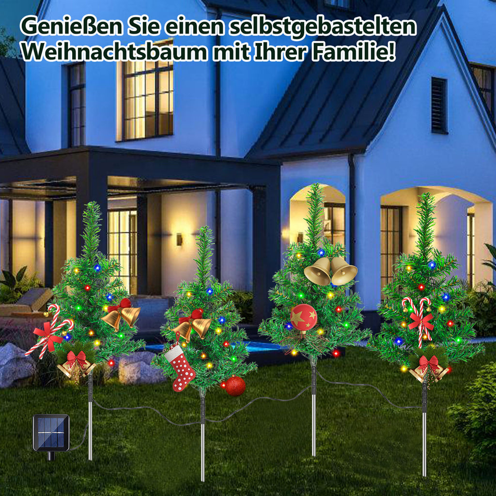 4er Set Solar Lichterkette – Weihnachtsdeko für Garten und Außenbereich