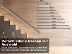 Cecaylie Handlauf Edelstahl Ø42 mm, Treppenhandlauf zur Wandmontage, 50–200 cm, Silber