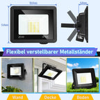 Cecaylie LED Fluter Außen 10–100W, 3 Lichtfarben einstellbar, IP66, 3000/4000/6500K