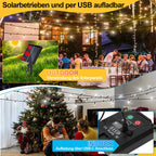 Solar LED Lichterkette 30–100 m mit 8 Modi & Fernbedienung