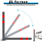 Klappbarer Absperrpfosten 65 cm mit Schloss – Parkplatzsperre aus Stahl