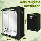 Cecaylie Growzelt 600D Oxford, Growbox Indoor mit reflektierender Folie, 5 Größen, Schwarz/Grün