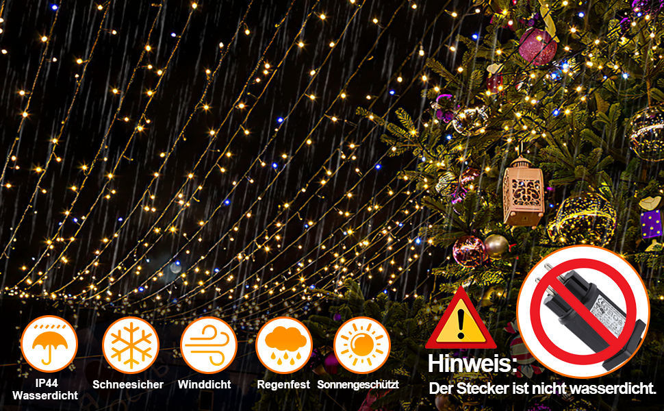 LED Lichterkette 10–200 m – 100–2000 LEDs, 8 Modi, Warmweiß/Kaltweiß/Bunt