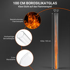 Pellet-Feuersäule mit Glasrohr 138 cm – Pelletfackel für Garten & Terrasse