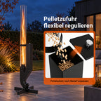 Pellet-Feuersäule mit Glasrohr 138 cm – Pelletfackel für Garten & Terrasse