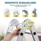 Cecaylie Mehrzweckleiter Aluminium, 3,6–5,8 m, Gelenkleiter klappbar, 150 kg, mit Plattform