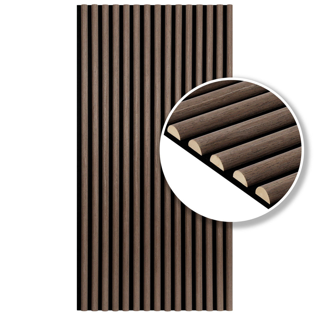 Akustikpaneele mit halbrunden Holzlamellen 120 × 60 cm – 1–4 Stück