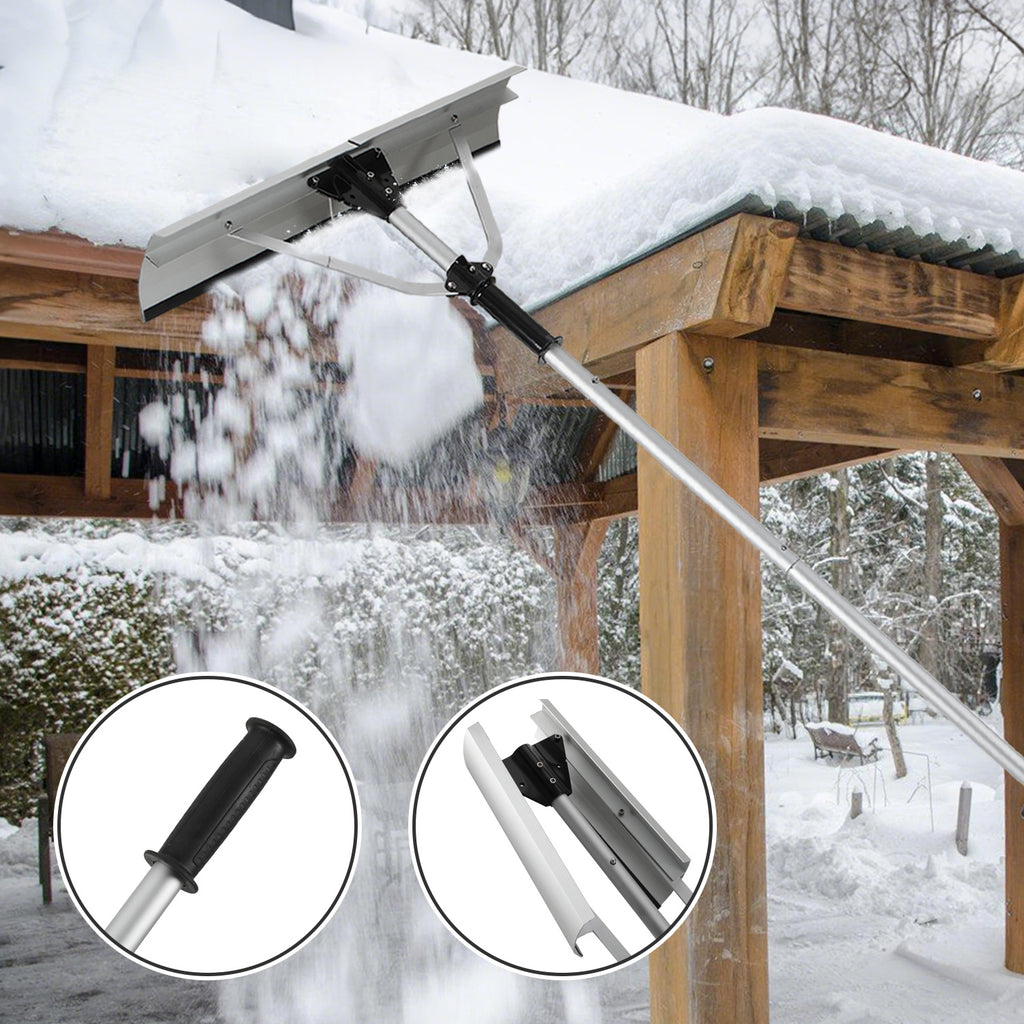Teleskop-Dachschneeräumer 6,36 m – Schneerechen mit 70,5 cm Alu-Rechenkopf