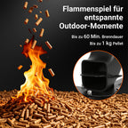 Pellet-Feuersäule mit Glasrohr 138 cm – Pelletfackel für Garten & Terrasse