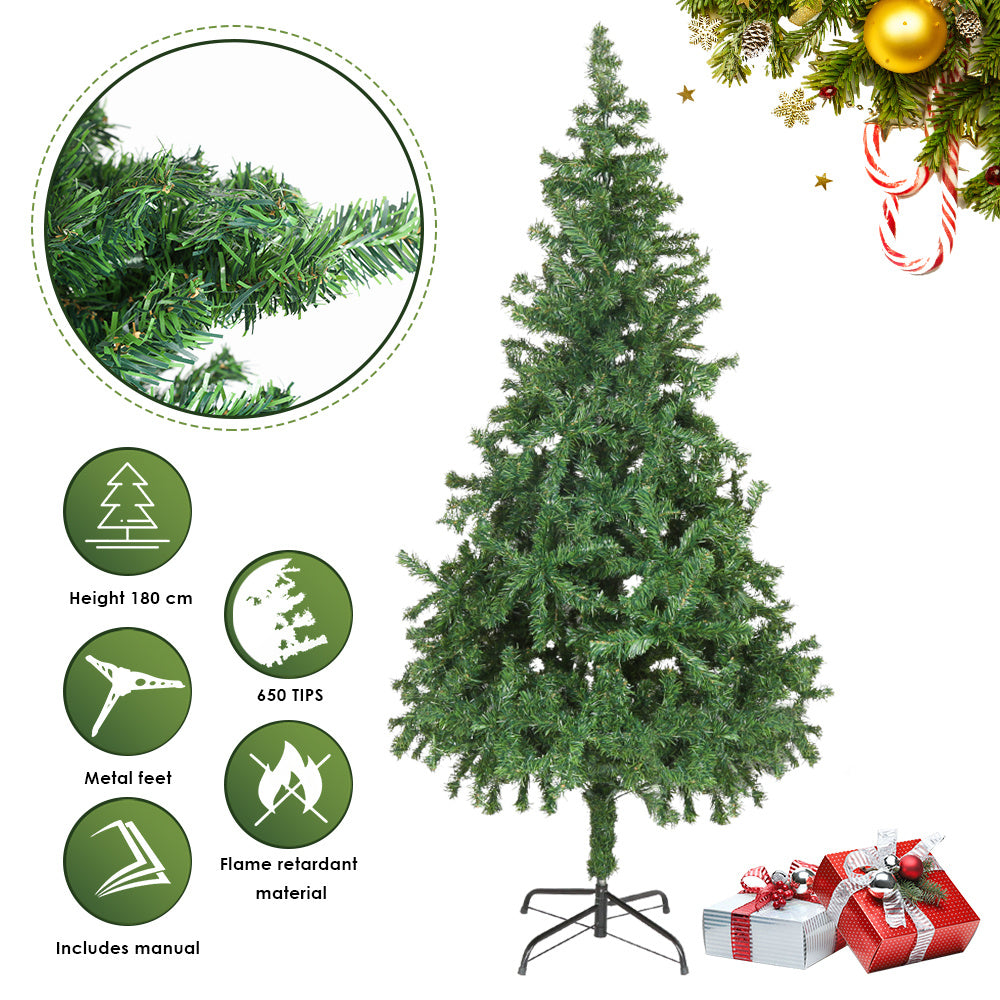 Künstlicher Weihnachtsbaum mit Ständer – Beschneiter PVC Christbaum 120-210 cm für Weihnachtsdekoration