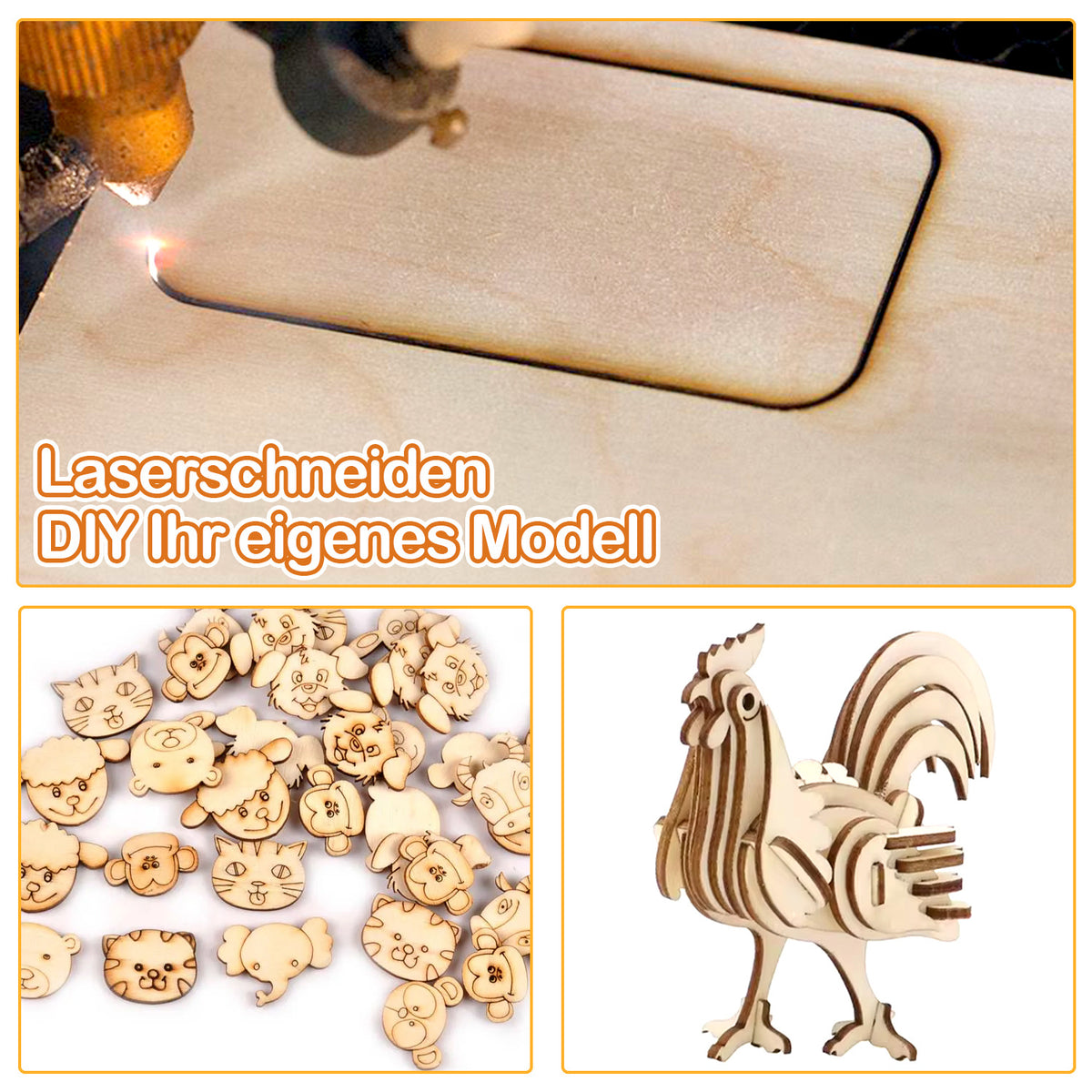 3 mm Sperrholzplatten aus Linde – A3, A4 & 300 × 300 mm für Laser & DIY