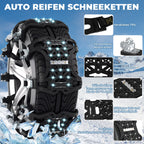 Cecaylie Schneeketten für Autoreifen, 6er/12er Set, Anfahrhilfe für Schnee und Eis
