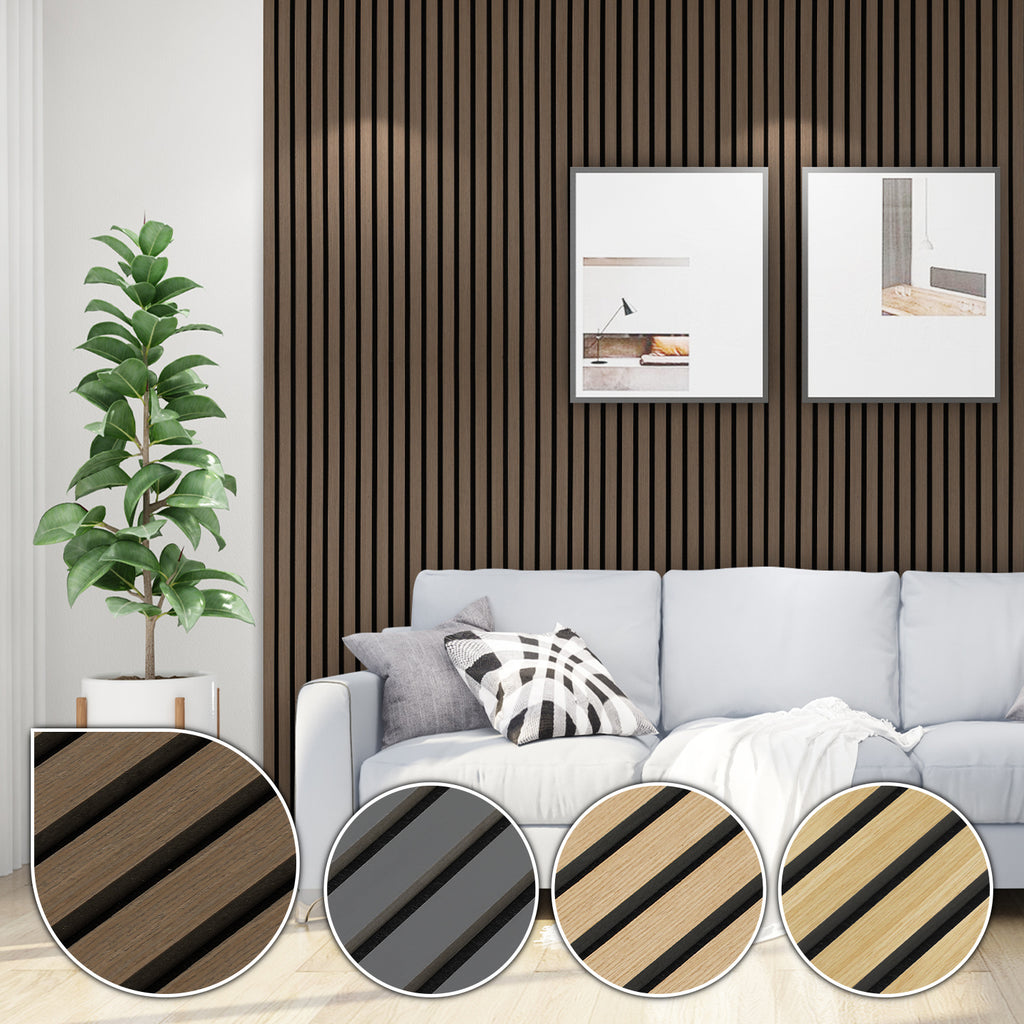 Akustikpaneele 120 × 60 cm mit Holzlamellen – 1–8 Stück