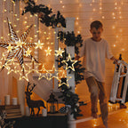 LED Sternenvorhang 2 m mit 138 LEDs & 8 Modi, Warmweiß