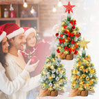 Mini-Weihnachtsbaum 40 cm mit 30 LEDs & 18 Ornamenten