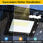 Cecaylie LED Fluter Außen 10–100W, 3 Lichtfarben einstellbar, IP66, 3000/4000/6500K