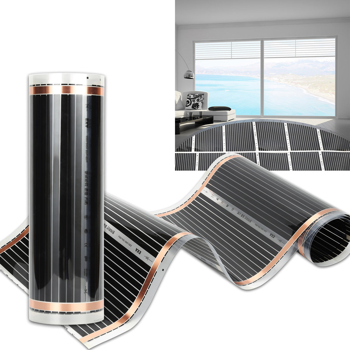 Elektrische Heizfolie 220 W/m² für Fußbodenheizung