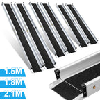 Cecaylie 2er Teleskop-Rollstuhlrampe aus Aluminium, 152/183/213 cm, bis 300 kg